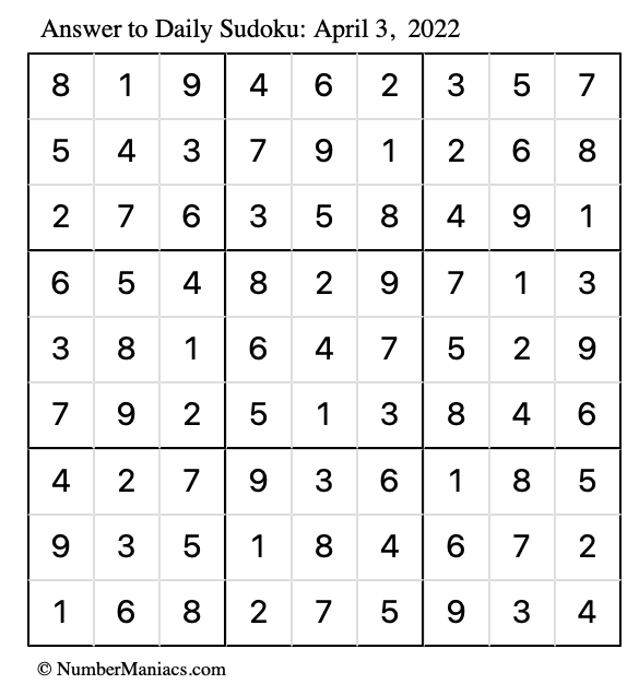 today s daily printable sudoku puzzle